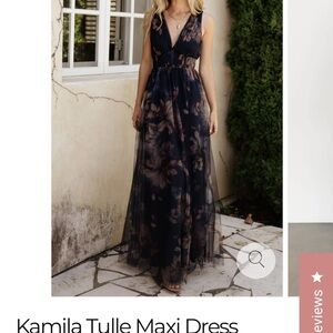Baltic Born Blue Sleeveless V-Neck Gown